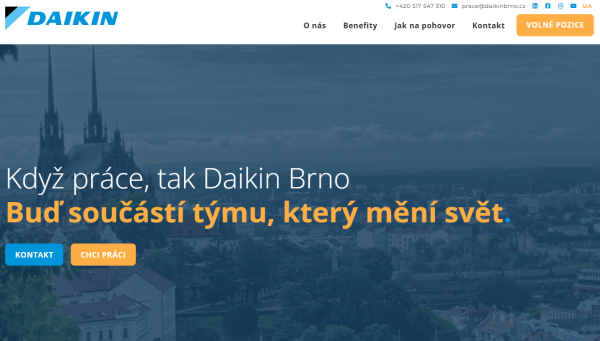 Volná pracovní místa - Daikin Brno