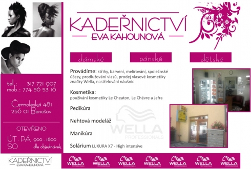 Kadeřnictví Kahounová Solární studio Benešov